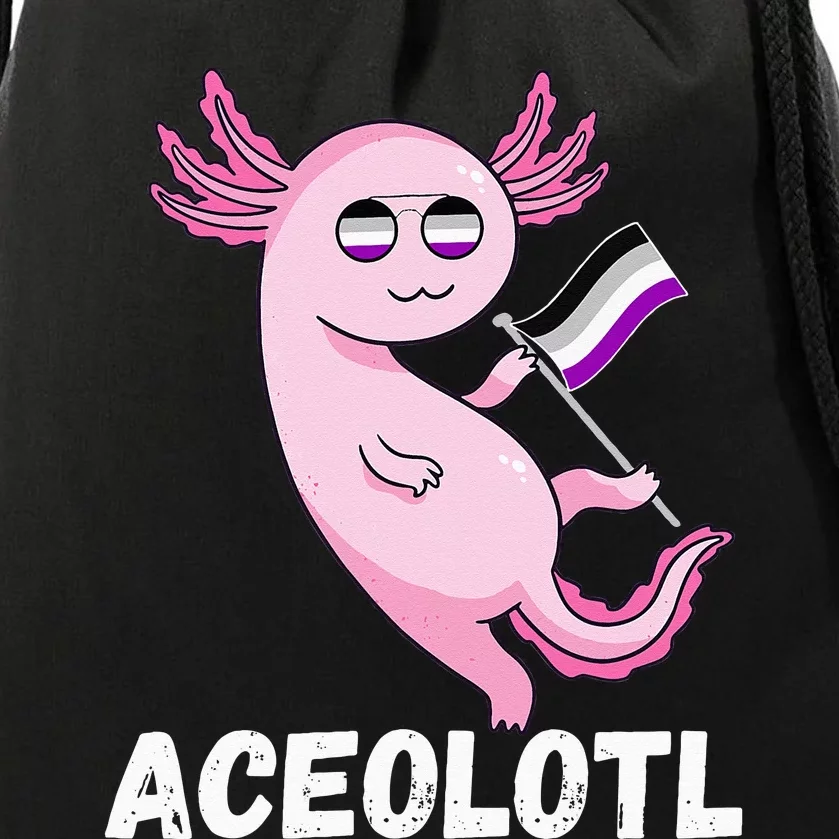 Ace Axolotl Asexual Pride Flag Mexican Salamander LGBT Drawstring Bag