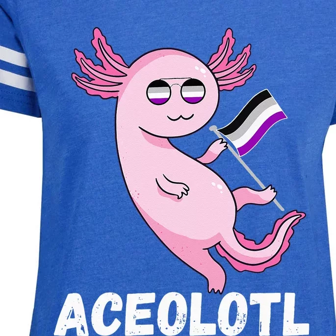 Ace Axolotl Asexual Pride Flag Mexican Salamander LGBT Enza Ladies Jersey Football T-Shirt