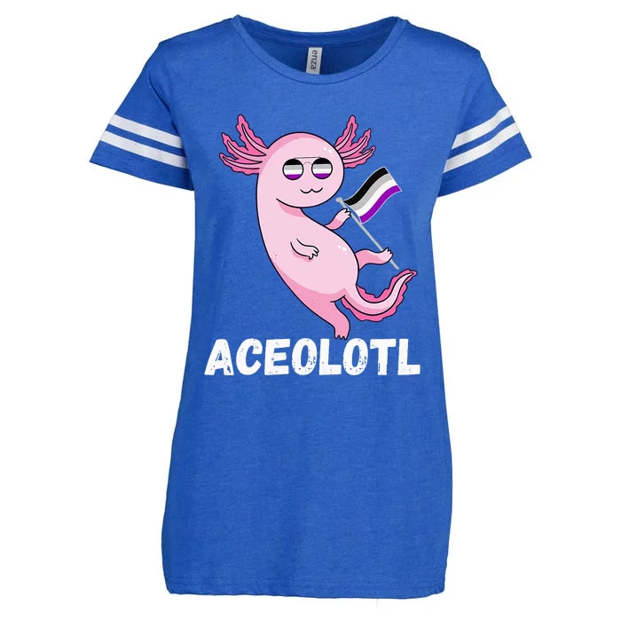 Ace Axolotl Asexual Pride Flag Mexican Salamander LGBT Enza Ladies Jersey Football T-Shirt