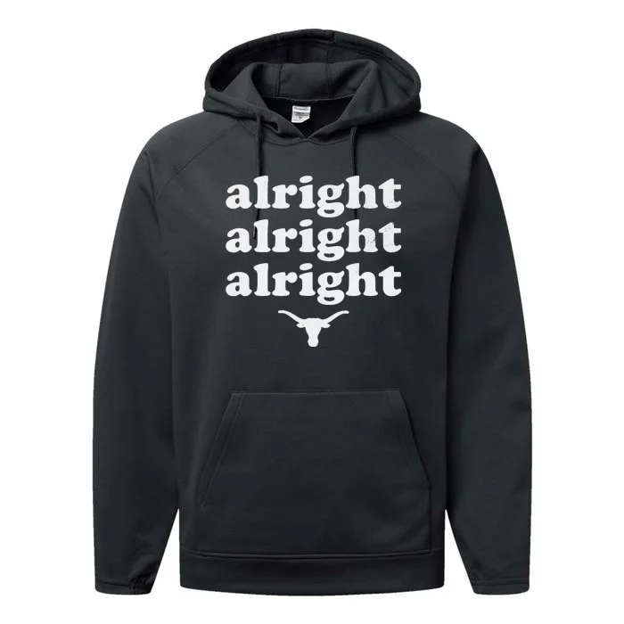 Alright Alright Alright Texas Bull Texas Pride State USA Performance Fleece Hoodie