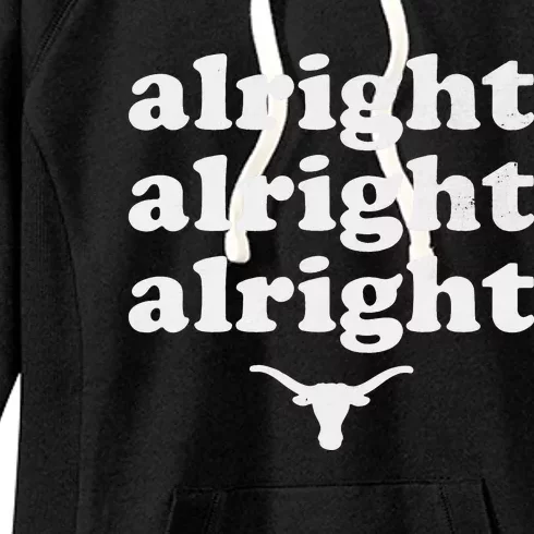 Alright Alright Alright Texas Bull Texas Pride State USA Women's Fleece Hoodie