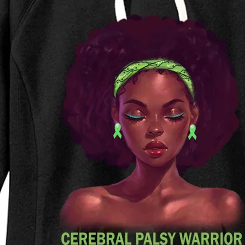 Afro African American Black Cerebral Palsy Warrior Gift Women's Fleece Hoodie