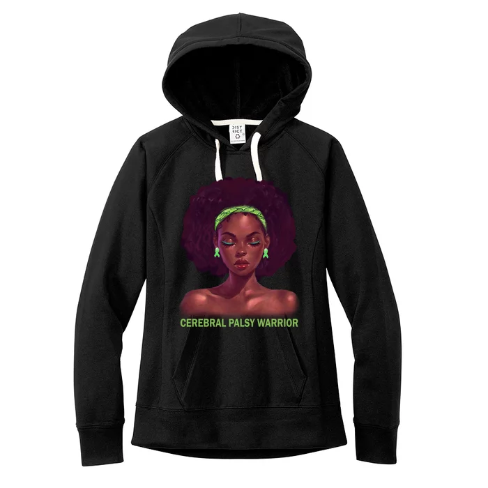 Afro African American Black Cerebral Palsy Warrior Gift Women's Fleece Hoodie