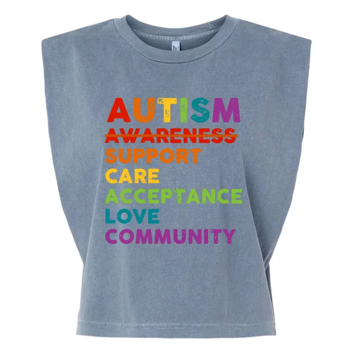 Autism Acceptance Autism Awareness Garment-Dyed Women's Muscle Tee