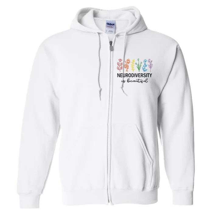 Autism Awareness Acceptance Neurodiversity Is Beautiful Full Zip Hoodie