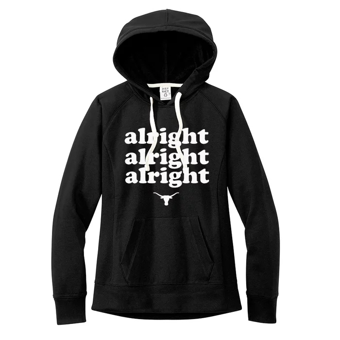 Alright Alright Alright Texas Bull Texas Pride State USA Women's Fleece Hoodie