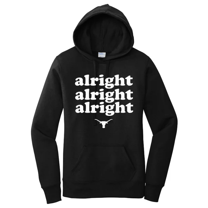 Alright Alright Alright Texas Bull Texas Pride State USA Women's Pullover Hoodie