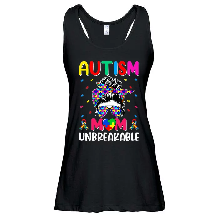 Autistic Autism Awareness Mom Life Bleached Ladies Essential Flowy Tank