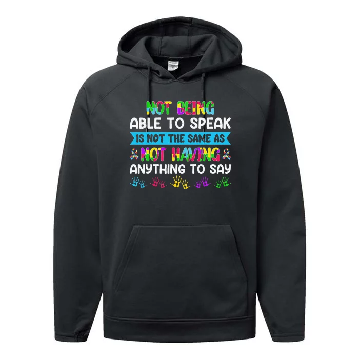 Autism Awareness ASD Motivational Autism Warrior Quotes Performance Fleece Hoodie