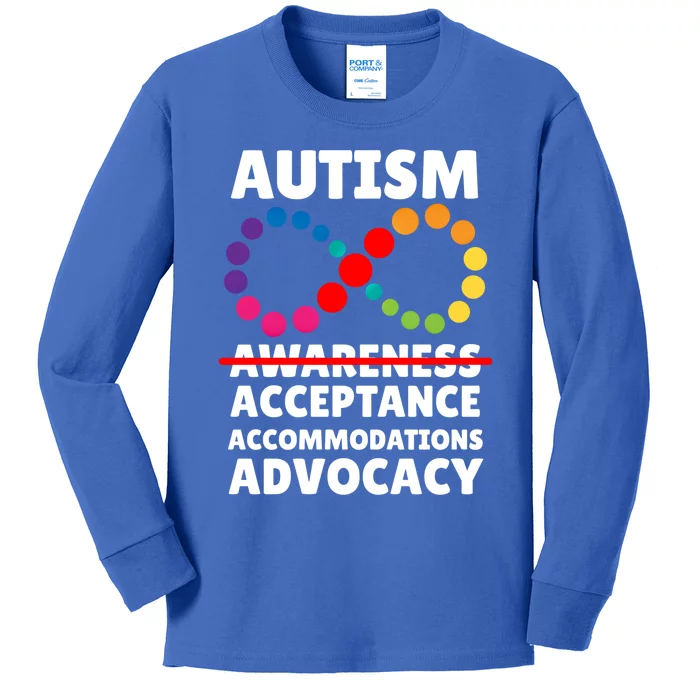 Autism Advocacy Acceptance Gift Kids Long Sleeve Shirt