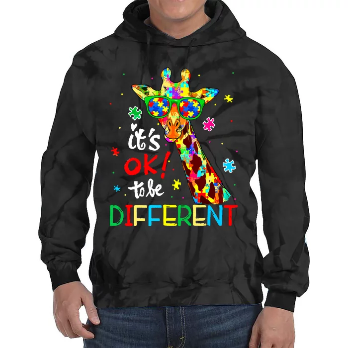 Autism Awareness Acceptance Women Its Ok To Be Different Tie Dye Hoodie