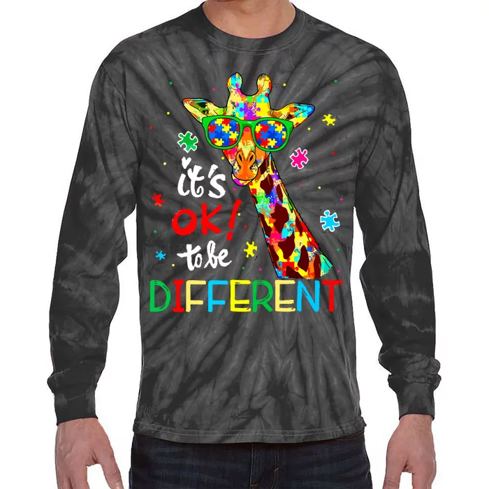 Autism Awareness Acceptance Women Its Ok To Be Different Tie-Dye Long Sleeve Shirt