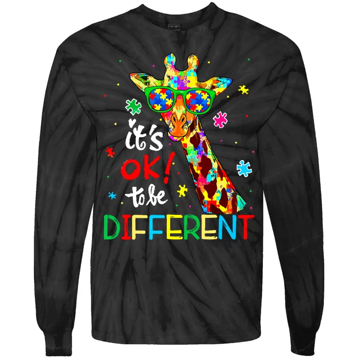 Autism Awareness Acceptance Women Its Ok To Be Different Tie-Dye Long Sleeve Shirt