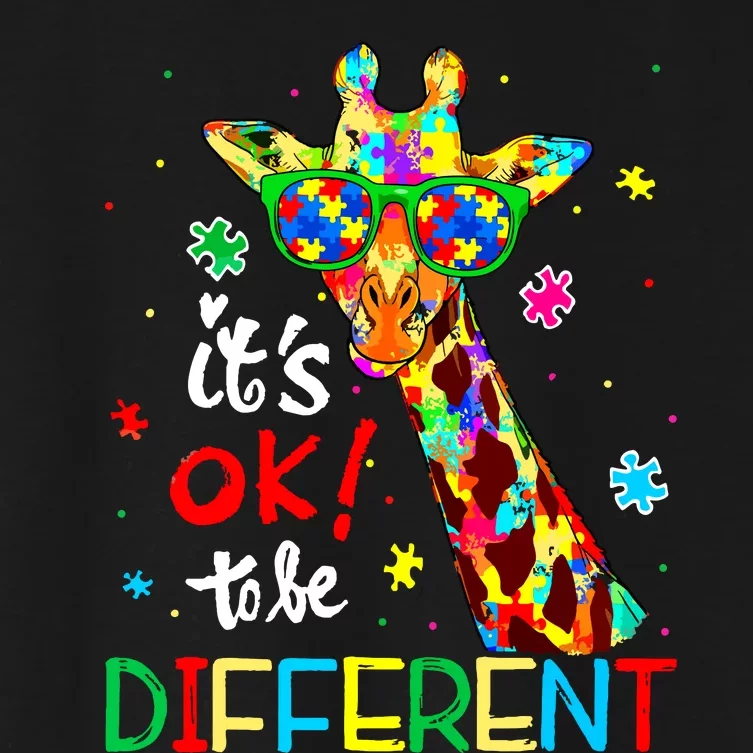 Autism Awareness Acceptance Women Its Ok To Be Different Women's Crop Top Tee