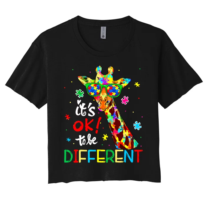 Autism Awareness Acceptance Women Its Ok To Be Different Women's Crop Top Tee