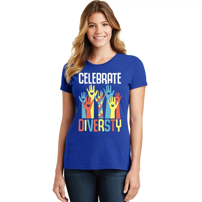 Autism Awareness And Support Celebrate Diversity Gift Women's T-Shirt