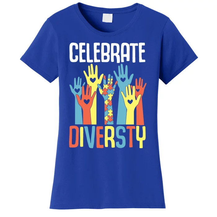 Autism Awareness And Support Celebrate Diversity Gift Women's T-Shirt