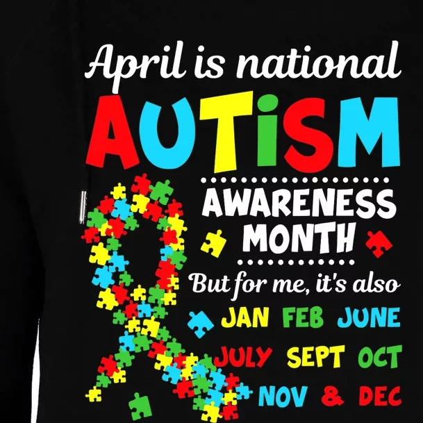 Autism Awareness - April is National Autism Awareness Month Womens Funnel Neck Pullover Hood