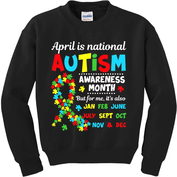 Autism Awareness - April is National Autism Awareness Month Kids Sweatshirt