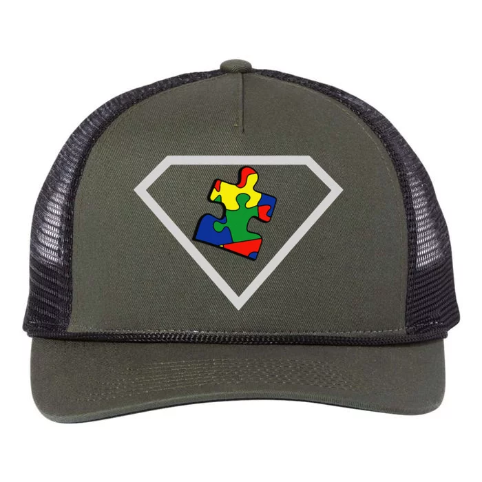 Autism Awareness Autism Superhero Gift Retro Rope Trucker Hat Cap