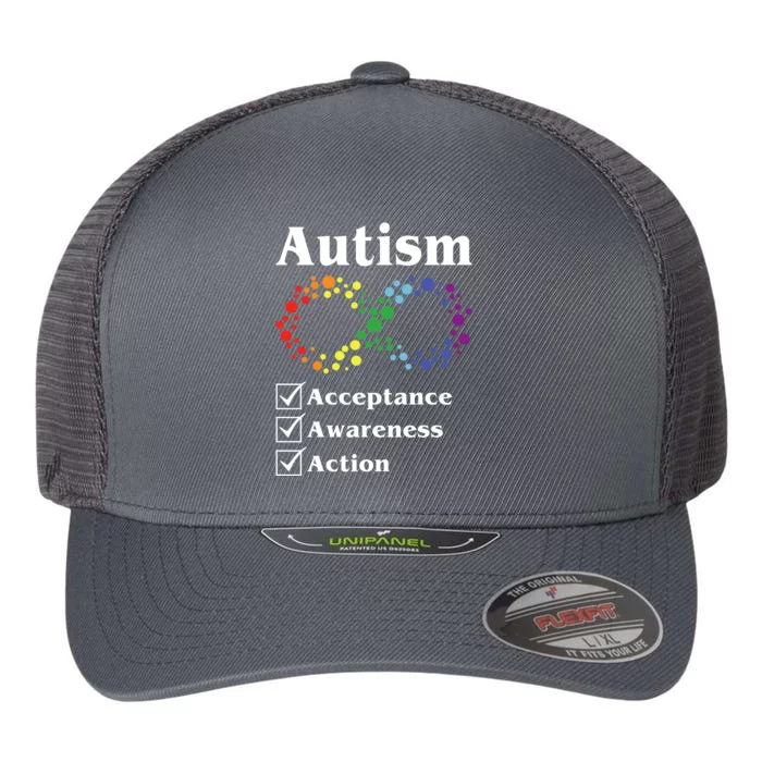 Autism Acceptance Awareness Action Flexfit Unipanel Trucker Cap