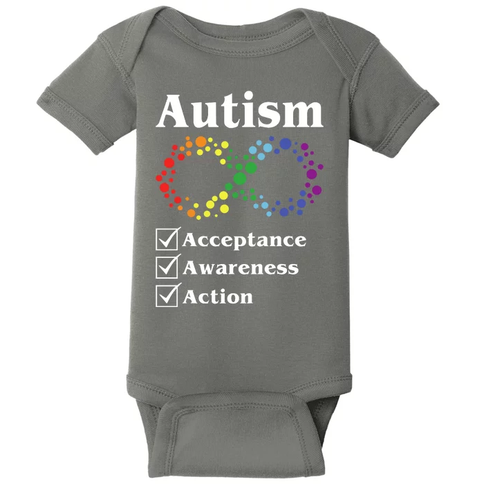 Autism Acceptance Awareness Action Baby Bodysuit