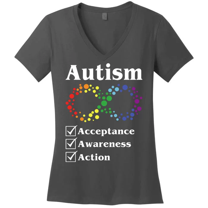 Autism Acceptance Awareness Action Women's V-Neck T-Shirt