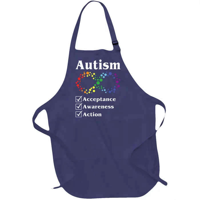 Autism Acceptance Awareness Action Full-Length Apron With Pocket