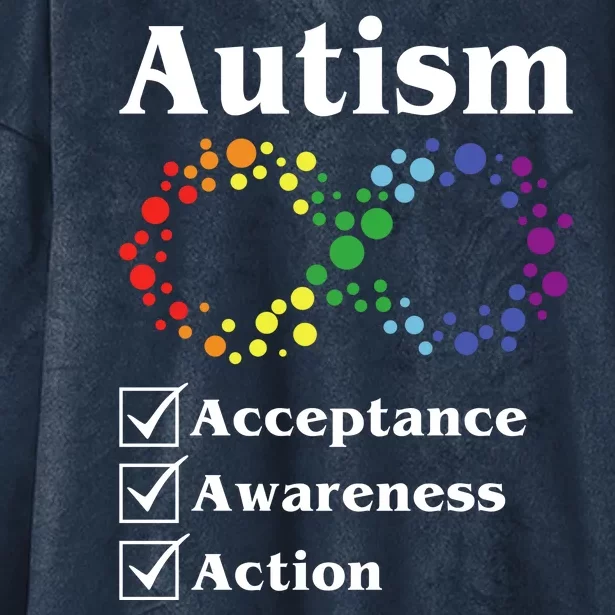 Autism Acceptance Awareness Action Hooded Wearable Blanket