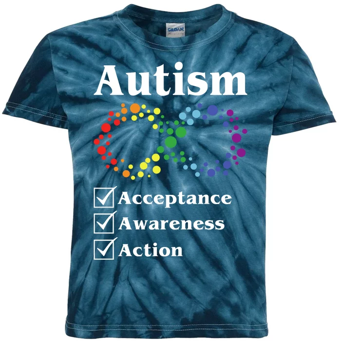 Autism Acceptance Awareness Action Kids Tie-Dye T-Shirt