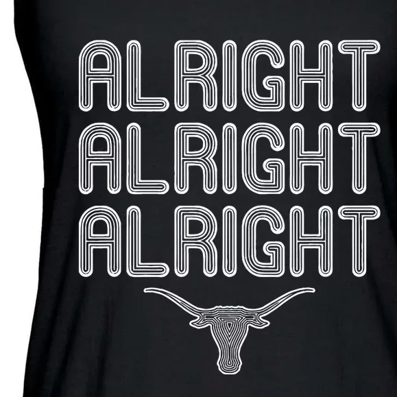 Alright, Alright, Alright Texas Bull Texas Pride State USA Ladies Essential Flowy Tank