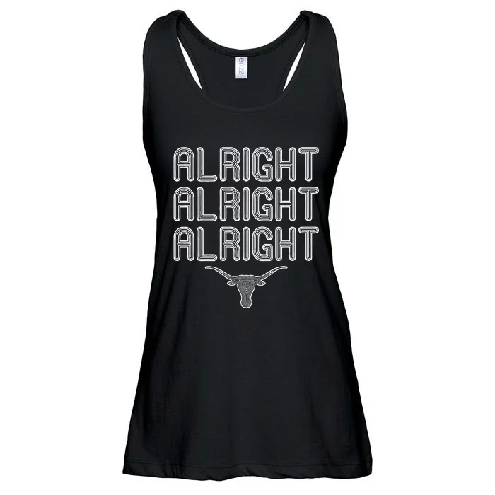 Alright, Alright, Alright Texas Bull Texas Pride State USA Ladies Essential Flowy Tank