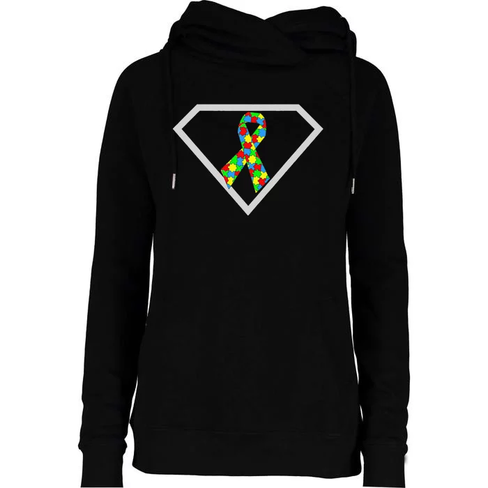 Autism Awareness Autism Superhero Womens Funnel Neck Pullover Hood