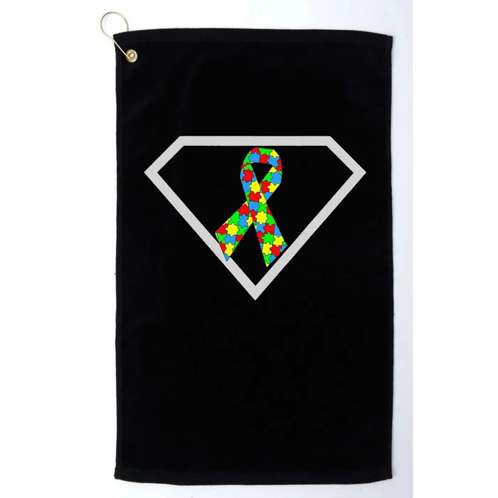 Autism Awareness Autism Superhero Platinum Collection Golf Towel