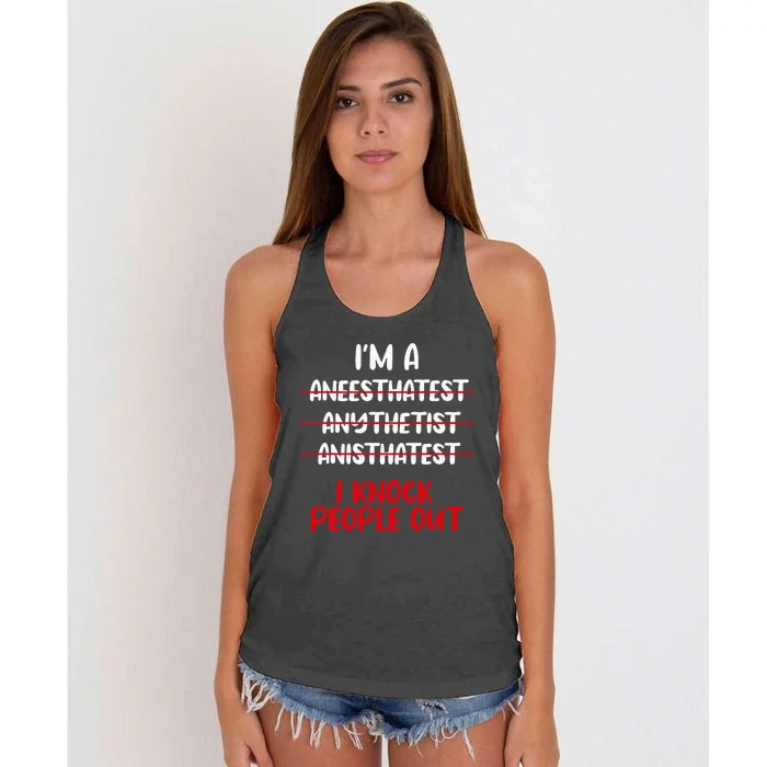 Anesthesiologist Anaesthetist Anaesthesiologist Anesthesia Women's Knotted Racerback Tank