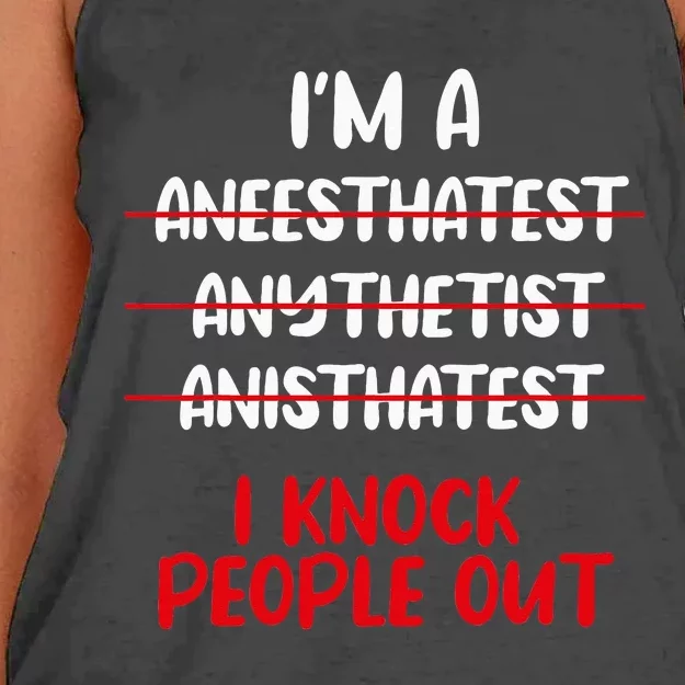 Anesthesiologist Anaesthetist Anaesthesiologist Anesthesia Women's Knotted Racerback Tank