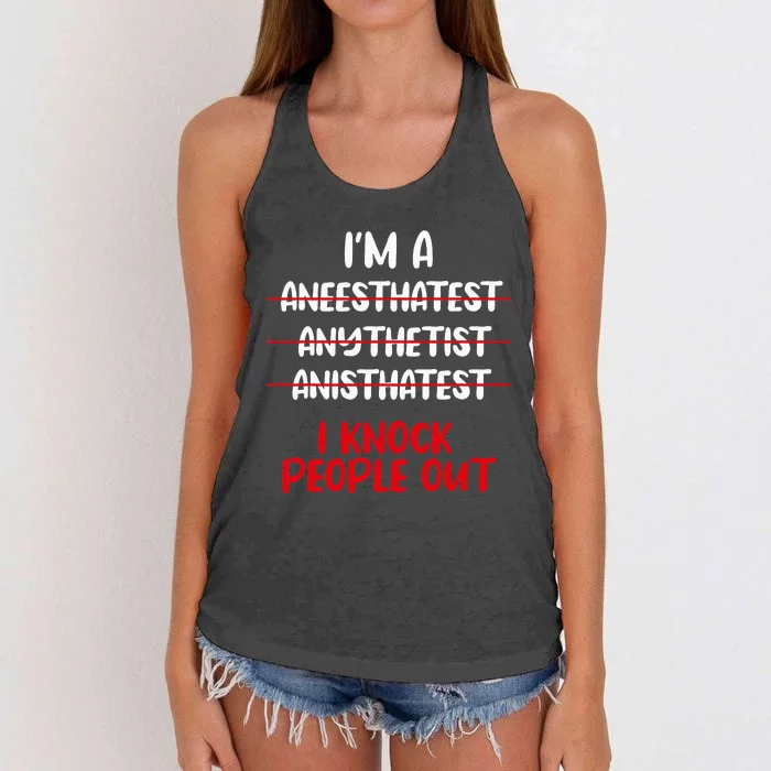 Anesthesiologist Anaesthetist Anaesthesiologist Anesthesia Women's Knotted Racerback Tank