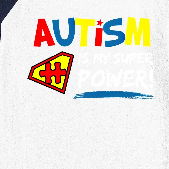 Autism Awareness Autism Is My Super Power Superhero Gift Baseball Sleeve Shirt