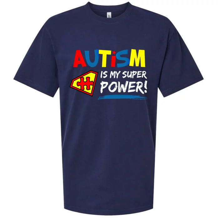 Autism Awareness Autism Is My Super Power Superhero Gift Sueded Cloud Jersey T-Shirt