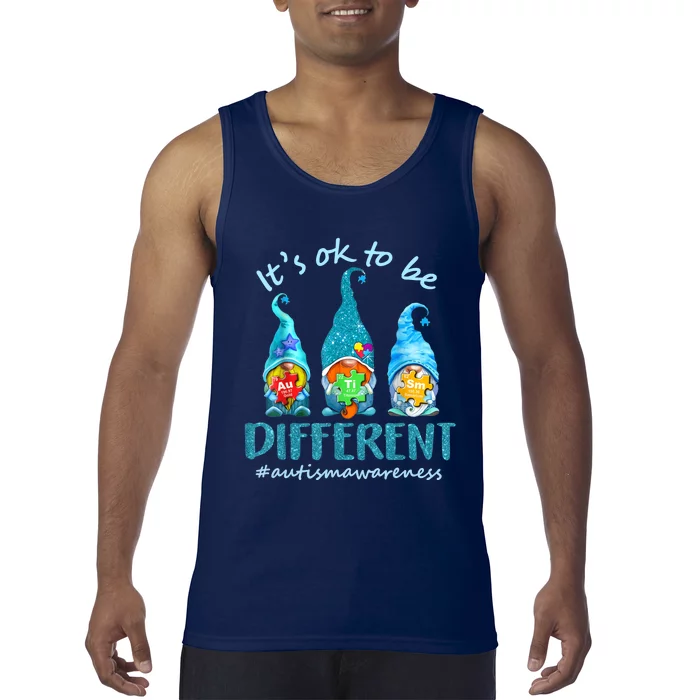 Autism Awareness Acceptance Wo Its Ok To Be Different Tank Top