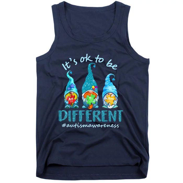 Autism Awareness Acceptance Wo Its Ok To Be Different Tank Top