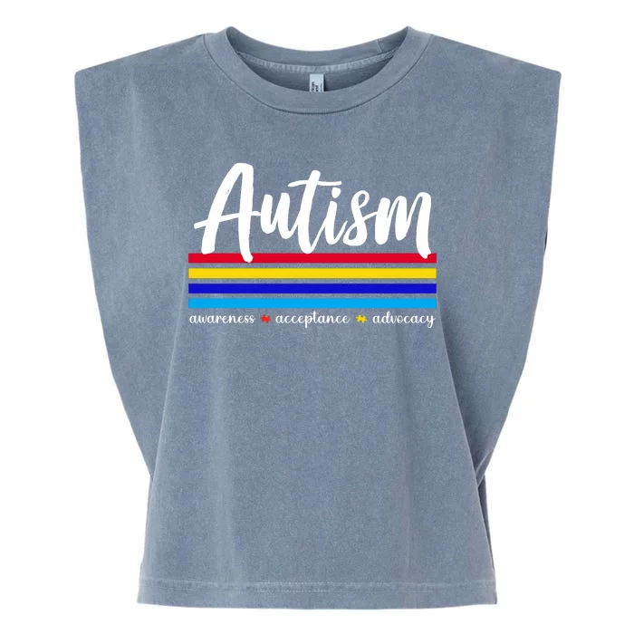 Autism Awareness Acceptance Advocacy Garment-Dyed Women's Muscle Tee