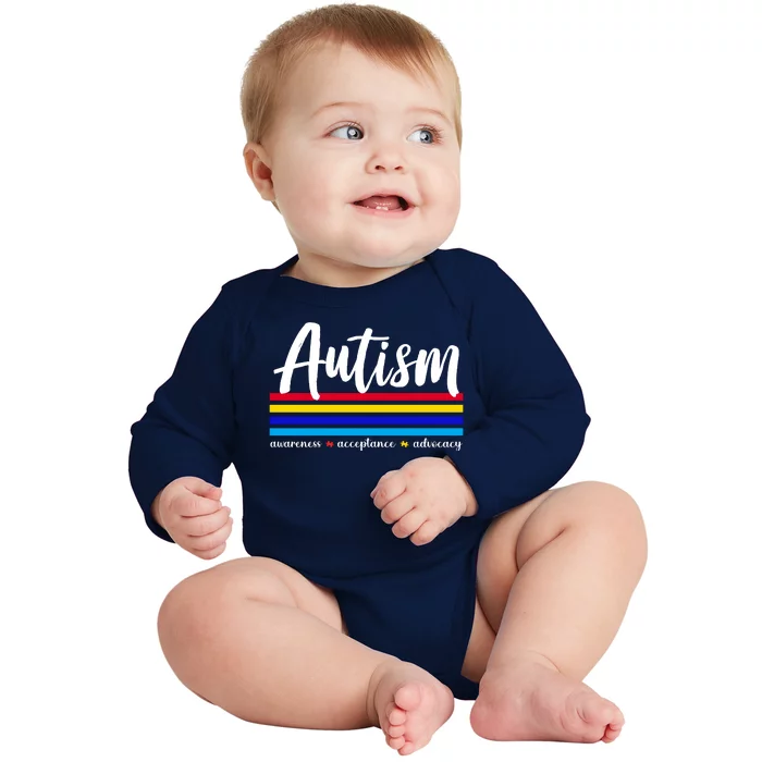 Autism Awareness Acceptance Advocacy Baby Long Sleeve Bodysuit