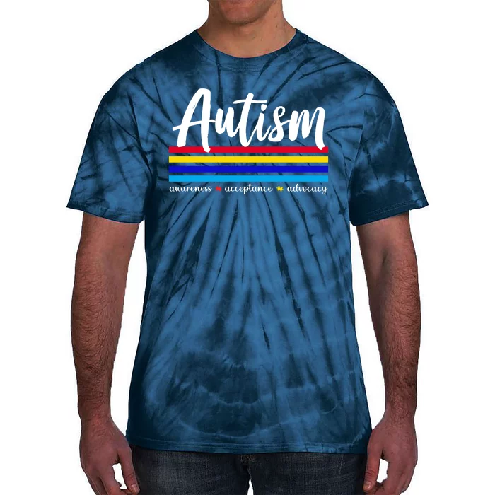 Autism Awareness Acceptance Advocacy Tie-Dye T-Shirt