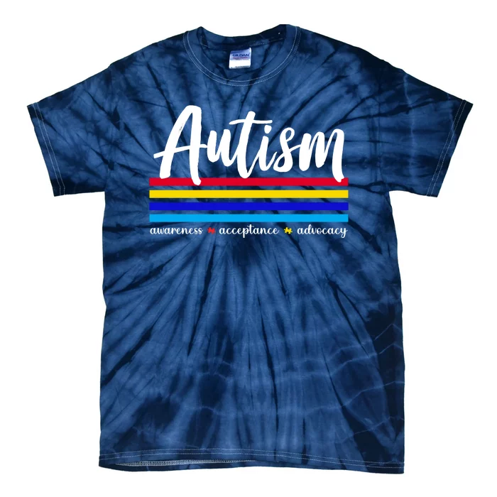 Autism Awareness Acceptance Advocacy Tie-Dye T-Shirt