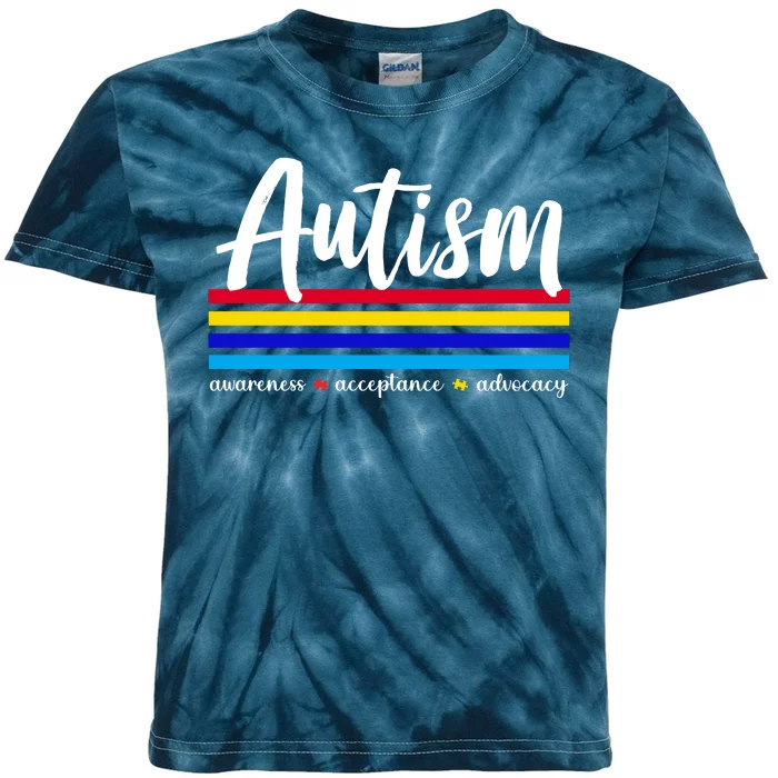 Autism Awareness Acceptance Advocacy Kids Tie-Dye T-Shirt