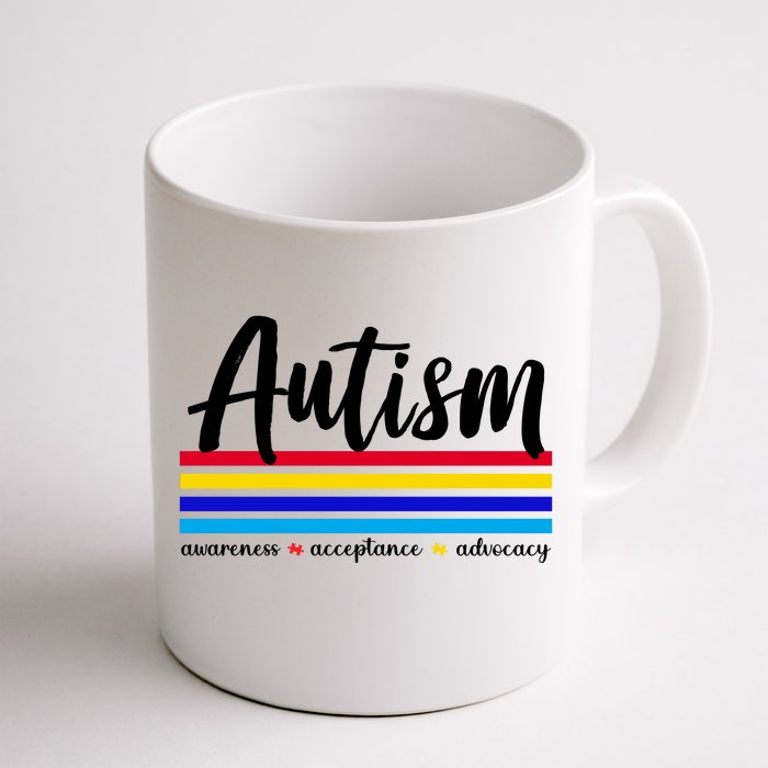 Autism Awareness Acceptance Advocacy Front & Back Coffee Mug