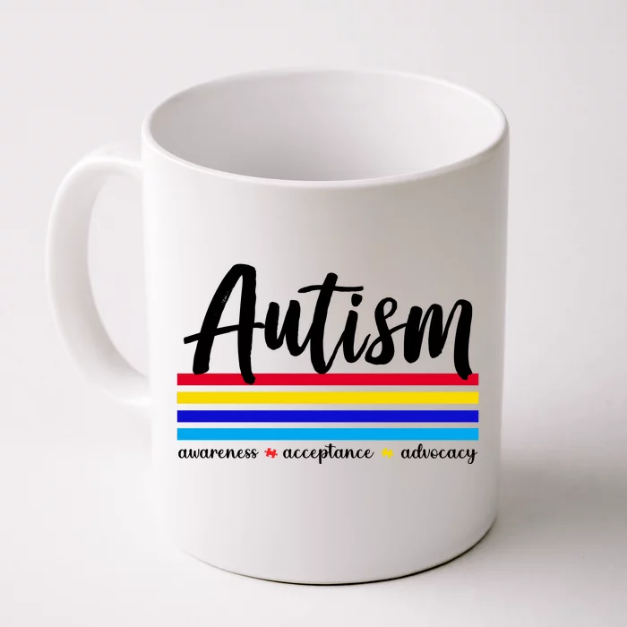 Autism Awareness Acceptance Advocacy Front & Back Coffee Mug