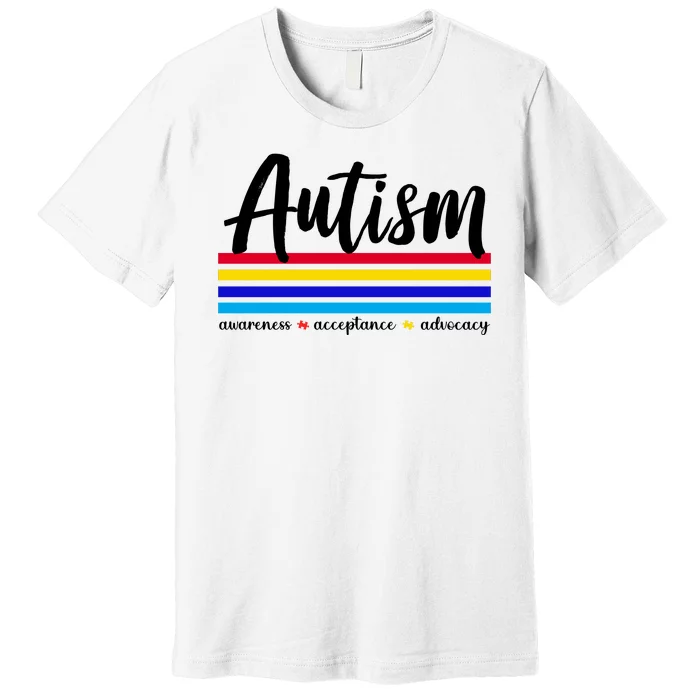 Autism Awareness Acceptance Advocacy Premium T-Shirt