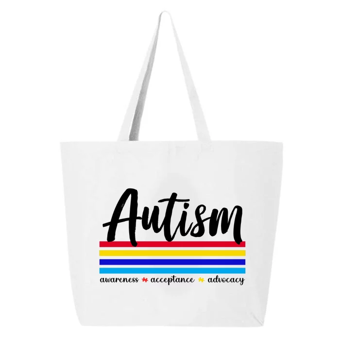 Autism Awareness Acceptance Advocacy 25L Jumbo Tote